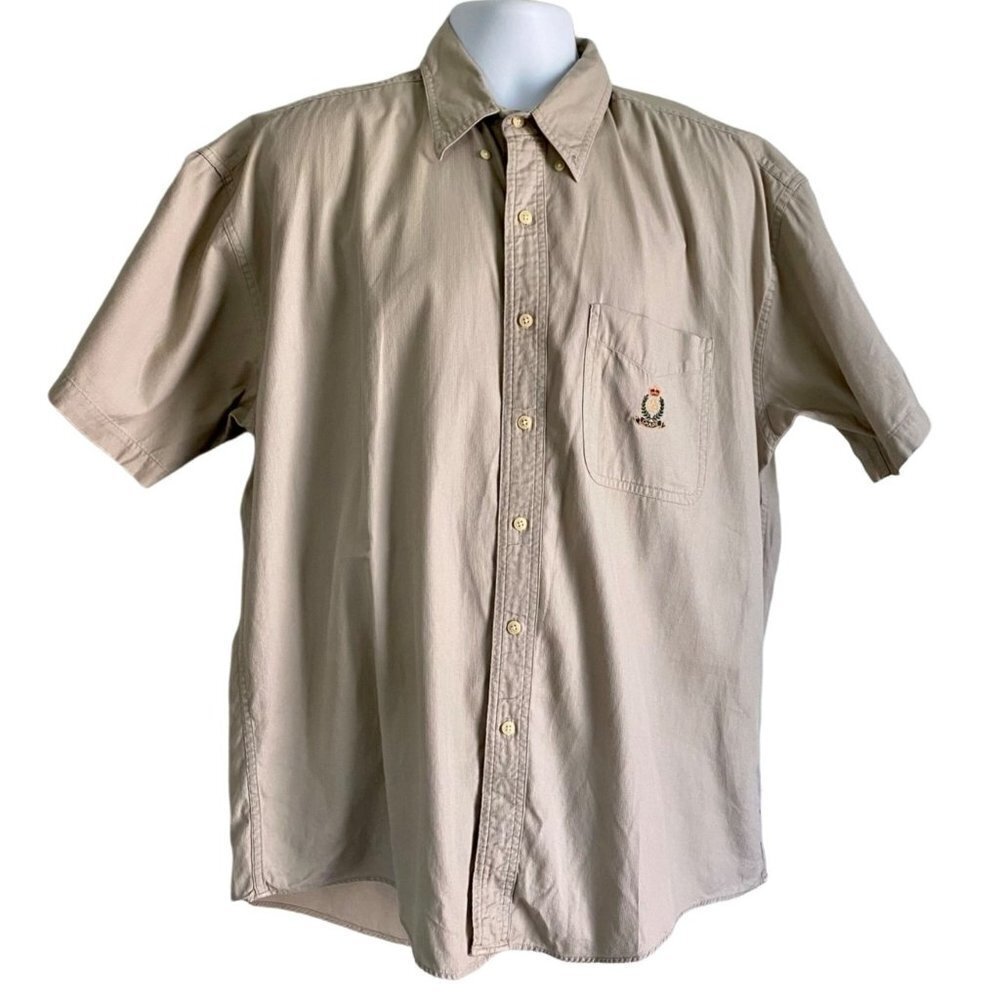 Chaps Ralph Lauren Short Sleeve Button Down Cotton Shirt Men's Large